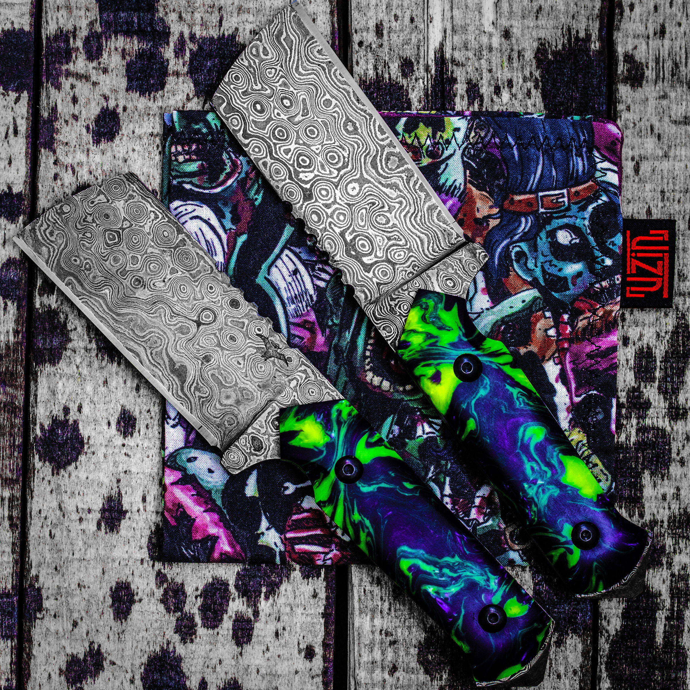 Raindrop Damascus Cleaver